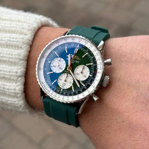 Breitling – Navitimer –  Rubber Strap – Green - photo 2