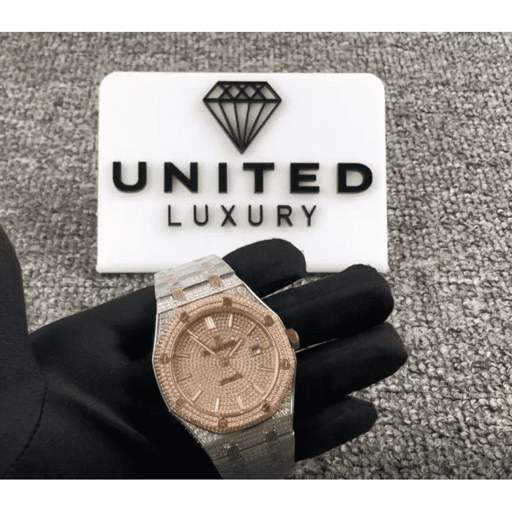 AP Royal Oak Iced Out Two-Tone 15400SR.OO.1220SR.01 Master Replica 1:1 - photo 2