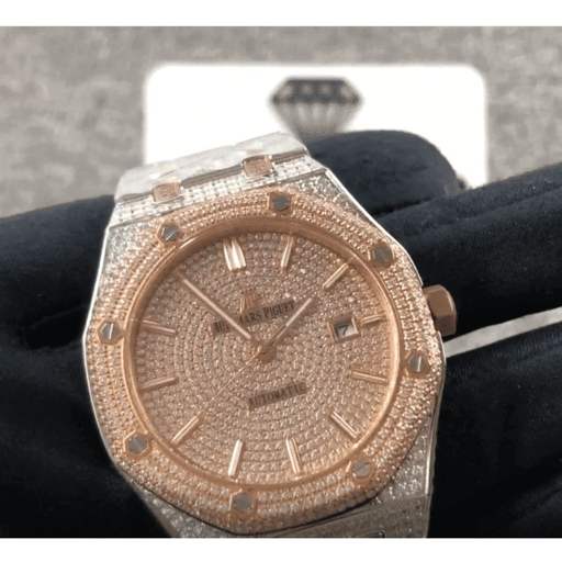 AP Royal Oak Iced Out Two-Tone 15400SR.OO.1220SR.01 Master Replica 1:1 - photo 3