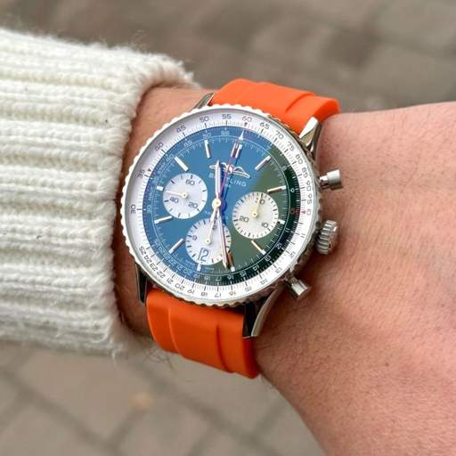 Breitling – Navitimer –  Rubber Strap – Orange - photo 2