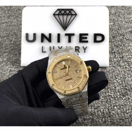 Audemars Piguet Royal Oak “Iced Out Yellow Gold” 15400SR.OO.1220SR.01 Premium Duplicate - photo 2