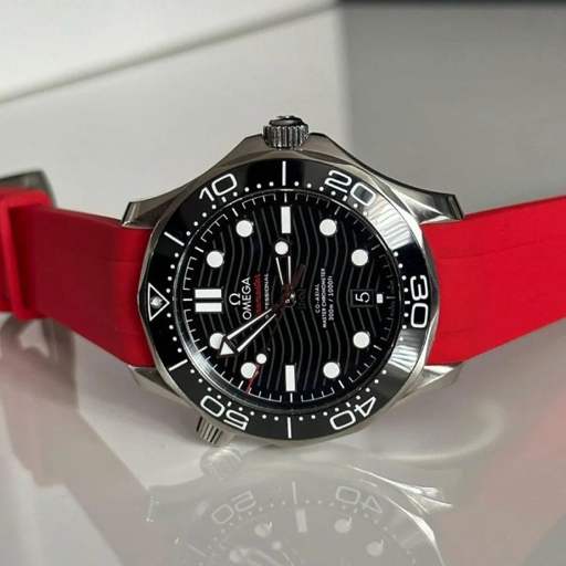 Omega – Seamaster –  Rubber Strap – Red - photo 2