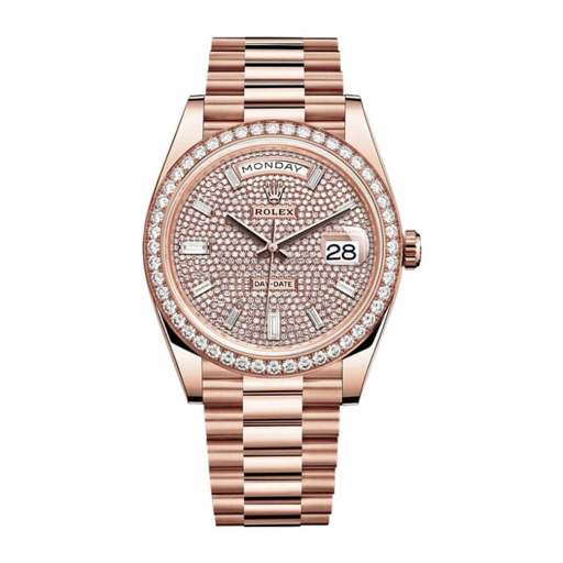 Rolex Day-Date 228345RBR “Everose Gold Diamond Bezel” Near Original Replica