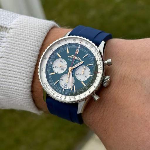 Breitling – Navitimer –  Rubber Strap – Blue - photo 2