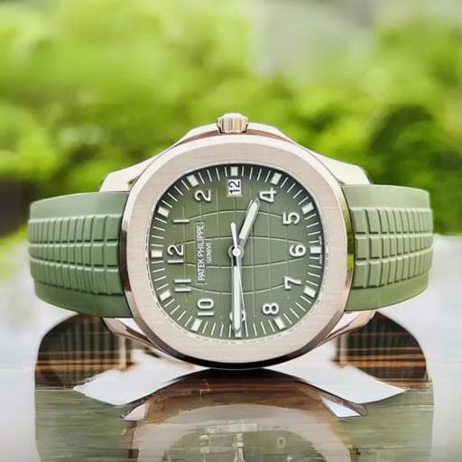 Patek Philippe – Aquanaut –  Rubber Strap – Curved – Sage Green - photo 2
