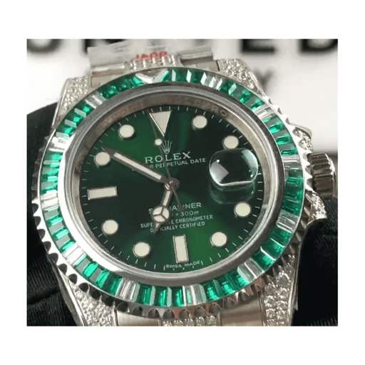 Rolex Submariner 116610LV “Hulk Iced Out” Premium Replica 1:1 - photo 3