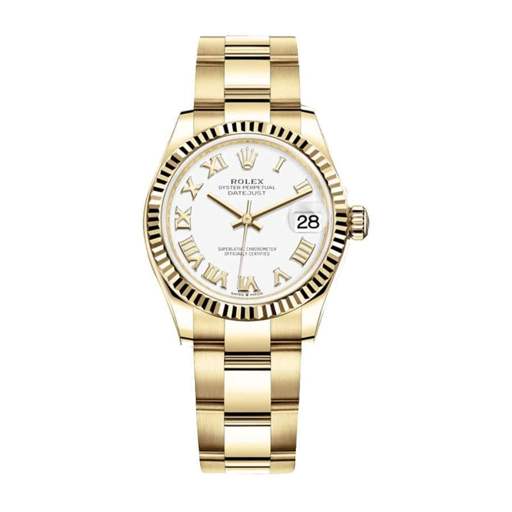 Rolex Datejust 278278 Yellow Gold Fluted Bezel Top Replica 1:1